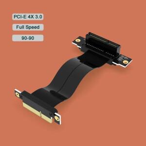 PCI Express 4X 어댑터 라이저 카드 90도 컨버터 (서버 섀시 컴퓨터용) 3.0 X4 - 1X 90-90