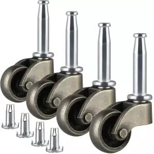 스켈랑 회전 스템 캐스터 1인치 소켓이 있는 아연 합금 커피 테이블용 휠 교체 서랍장 나이트스탠드 오스만