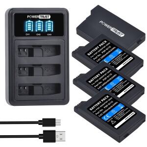 리튬 이온 충전식 배터리 팩 3 슬롯 USB 충전기 소니 PSP 2000 라이트용 슬림 PSP-S110 콘솔 2400mAh 3.6V