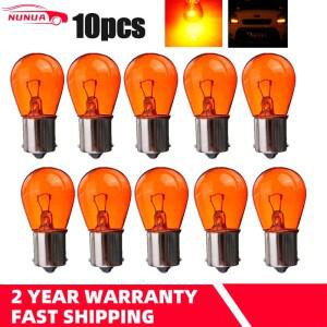 10피스 1156 BA15S 581 21W 앰버 자동차 스쿠터 표시기 브레이크 주차 턴 라이트 DC12V 할로겐 램프 전구