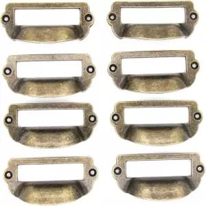 사무실 가구 찬장 캐비닛 서랍 파일 케이스용 LXZ 8 PC 앤티크 황동 카드 홀더 서랍장 풀/라벨 태그 프레임