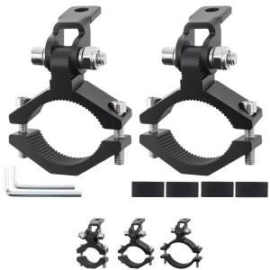 2개 바이크 오토바이 스포트라이트 마운트 클램프 브래킷 알루미늄 합금 LED 라이트 바 튜브 홀더 스쿠터