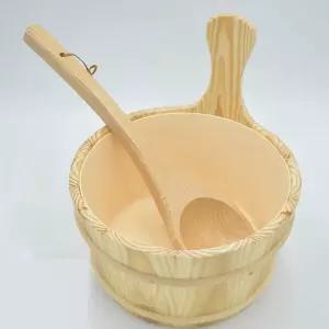 편백나무 원목 손잡이 바가지 사우나 히노끼 노천 목욕탕 목욕 온천