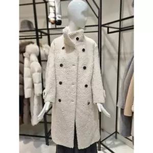 SI 뽀글양털 하이넥 투버튼 롱코트 (SOLH 8634)