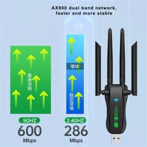 AX900 WiFi6 USB 어댑터 블루투스 5.4 듀얼 밴드 ax900 4 안테나 동글 무선 카드 수신기 (PC/노트북용)
