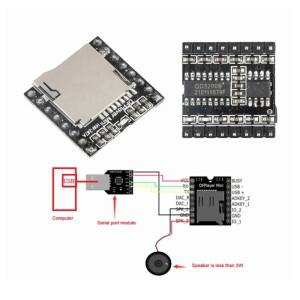 DFPlayer 미니 소형 MP3 플레이어 모듈 TF 카드 U 디스크 오디오 음성 보드 Arduino Diy 키트 용 IO/직렬