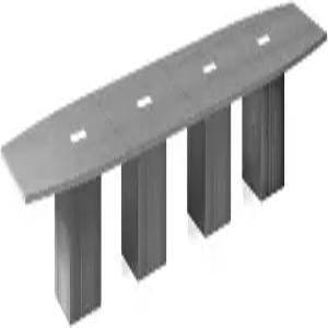 24 FT 그레이 피니시 모던 이그제큐티브 보트 모양 회의실 테이블 사각 큐브 보관 다리 문 그로밋 경마장