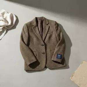 헤지스레이디스 관 클리어런스울100% 베이지 체크 문트위드 자켓 HSJA4D912I2 1301908