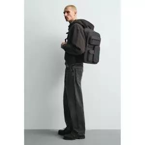 ZARA 자라 러버라이즈드 멀티 포켓 백팩 - 블랙 750356