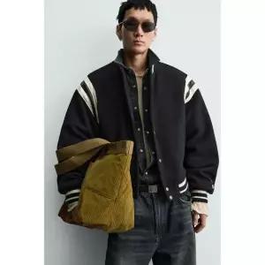 ZARA 자라 코듀로이 페이크 토트백 - 카키 그린 750323