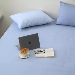 [문구/오피스] 해피니 매트커버 레이 홑 매트리스커버 킹 K 블루 침대커버 침대매트커버