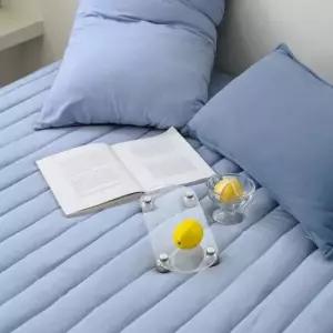 [문구/오피스] 해피니 매트커버 레이 누빔 매트리스커버 패밀리 F 블루 침대커버 침대매트커버