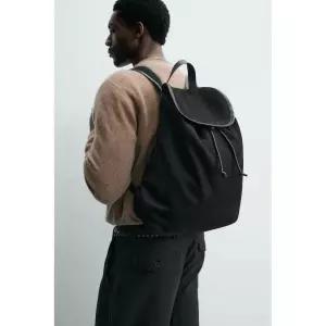 ZARA 자라 레더 백팩 - 블랙 750317