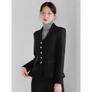 시크라인 XXL까지 카제탈로 펄사 트위드 핀턱 자켓 겨울 하객룩 오피스룩 모임룩 격식.._P409090950