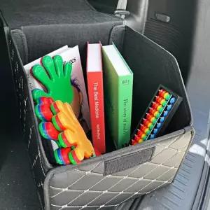 차량용 가죽커버 트렁크정리함 소형 차 정리함 수납함