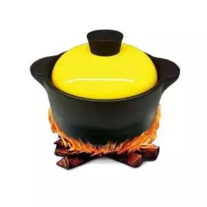 에비앙내열냄비 대(노랑) 계란찜 뚝배기 도자기 사기 양수