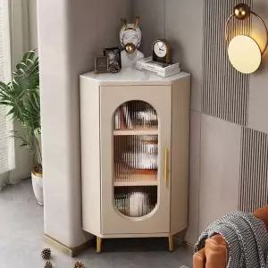 코너 화이트 책장 수납장 모서리장 거실 삼각 캐비닛