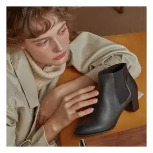 하객룩 [오브엠][택가358,000]여성 기모 첼시 앵클부츠_S13A9209