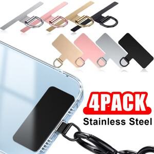 4/2/1PCS 범용 스테인레스 스틸 전화 테더 탭 초박형 금속 교체 매는 밧줄 스트랩 카드 걸이코드