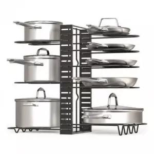 [무료배송] 주방 싱크대 냄비 후라이팬 뚜껑 정리 선반 거치대 다용도 수납랙