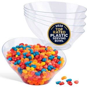 20온스 투명 플라스틱 서빙 4팩 중형 파티 스낵 캔디 용기 샐러드 사무실 책상 뷔페 용품 일회용 파티 신부 민트 샤워기 스낵 팝콘 접시