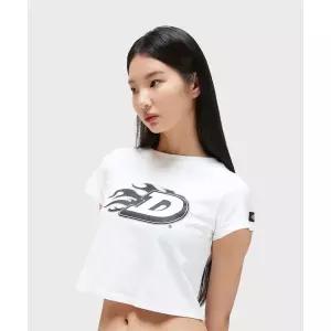 매장정품 DICKIES 디키즈 플레임 D 크롭 티셔츠 White DK23SG011WH 1231967