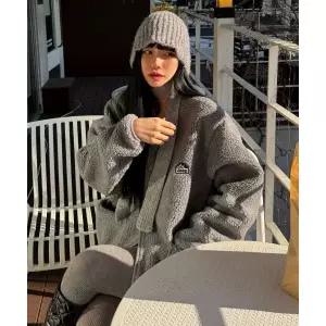 지프 JEEP 레트로 마운틴 코지 플리스 가디건 JR5TZU193MG 387024