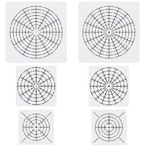 YKW 6 만다라 도트 도구 템플릿 세트 4/8/12/16 세그먼트 목재 가구 장식 흰색 DIY 아트 프로젝트에 재사용 가능