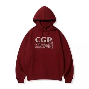 [매장정품] 코드그라피 스퀘어 로고 후디 다크레드 CBEBUTH020DD