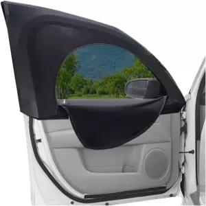 신축성 및 통기성 SUV 차량 창문 그늘막 업그레이드 - 오버사이즈 더블 메시로 열 차단 버그 자외선 캠핑