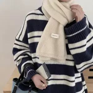 럭셔리머플러 여성 베이직 커플 컬러 목도리 데일리 무지 머플러