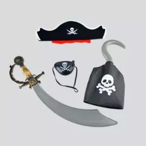 할로윈 후크 선장 해적 코스튬 파티 소품 갈고리 안대