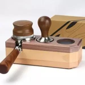 카페커피템퍼받침 바리스타 우드 탬퍼받침대 커피 탬핑스테이션 58mm