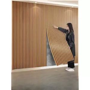 붙이는 벽지 셀프 템바보드 포인트벽지 업소용 카페 3D 골든 B4 오렌지 우드 60cmx3m 롤 약 1.8㎡