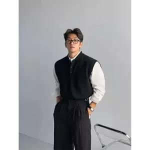 엘럽남성 니트 빈티지 가을 이너 조끼 민소매 나시 원템3