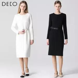 데코 퍼스트레이디 벨티드 라운드 원피스