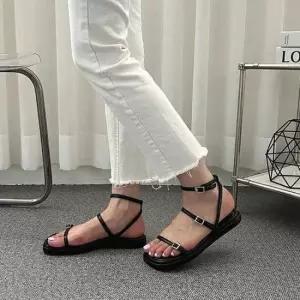 가보시샌들 길이조절 버클 슬림 스트랩 심플 컬러 스트랩샌들