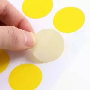 스티커 원형 일기꾸미기 옐로우 (30mm) 다이어리꾸미기 컬러 60매세트