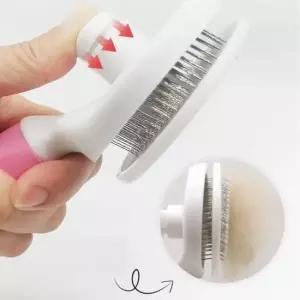 애완견브러쉬 반려동물브러쉬 강아지 빗 원버튼클리닝