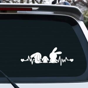 1PC 홀로그램 토끼 가족 스티커  애완 동물 데칼 자동차 노트북 스케이트보드 귀여운 테마용 방수 비닐