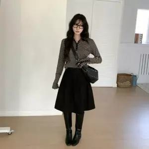 [하프클럽/]여성용 데일리 코튼 플리츠 미니 스커트 봄 여름 시즌