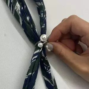 트윌리 스카프링 고리 진주 실버