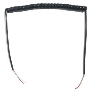 24AWG 스프링 와이어 나선형 케이블 2코어 0.2mm² 검정색 텔레스코픽 피복 전기 연장