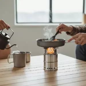 ( )고화력 캠핑 화목난로 2단 분리형 접이식 미니 난로 불멍 스토브_24798823