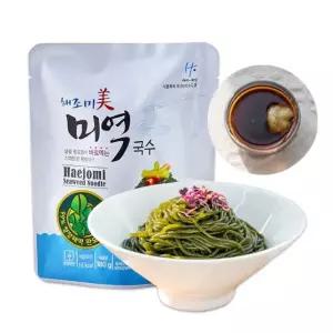 [작심밀도]국내산 저칼로리 해초 미역국수5팩+모밀소스5팩
