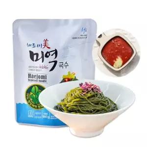 [작심밀도]국내산 저칼로리 해초 미역국수5팩+비빔소스5팩