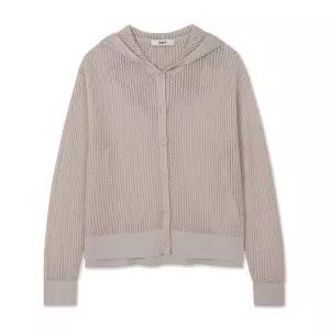 유닛린넨 블렌디드 버튼형 스카시 후드 가디건 UFKKCA258N