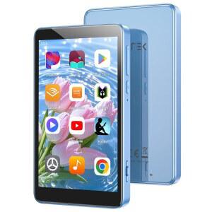 [미국배송] 블루투스 및 WIFI가 지원되는 AGPTEK 96GB MP3 플레이어 T08X 4인치 안드로이드 14 MP4 뮤직 스포티파이 AUDIBLE APP 스토어 최대 1TB 파란색