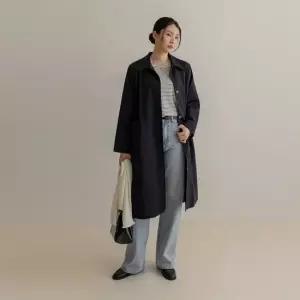 [66-120] 스딘 싱글 카라 롱 바바리 코트