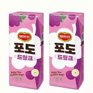 델몬트 드링크팩 포도 주스 음료수 190ml 32팩 2개 GST
